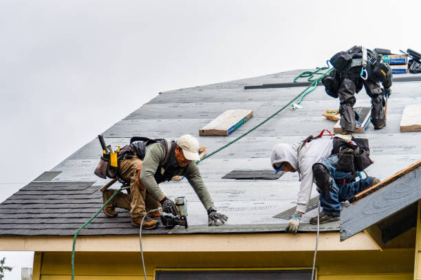 Professional Gutter Installation technician working in Garland, NC